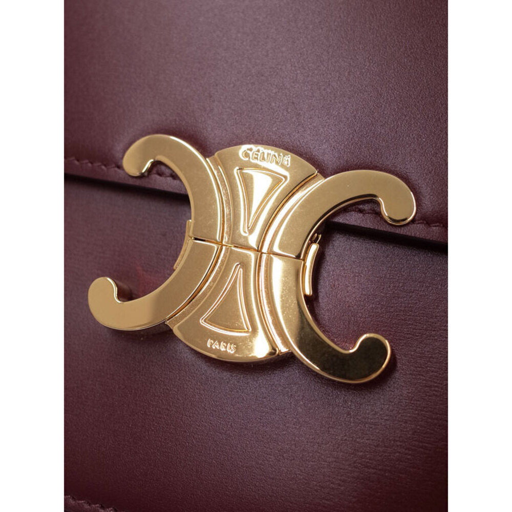 Celine Triomphe bag burgundy Red shiny calfskin - Picture 5 of 5